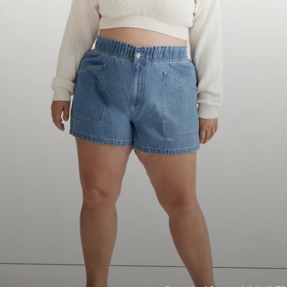 Madewell Pants - Madewell Plus Size 31 Denim Pull-On Utility Shorts In Grandfield Wash Hi-Rise